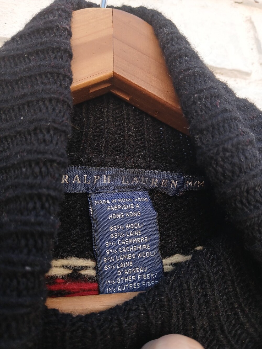 Vintage Ralph Lauren Wool Cashmere Fair Isle Turtleneck Sweater Multicolor - Picture 4 of 6